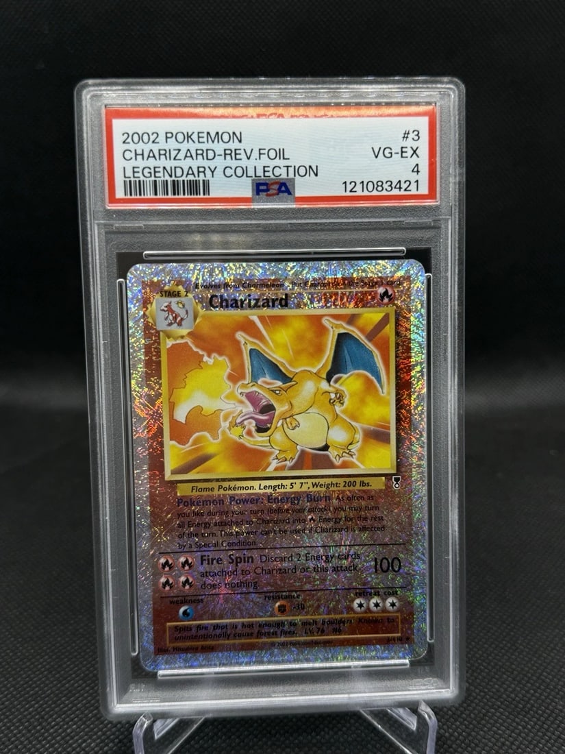 2002 POKEMON LEGENDARY COLLECTION #3 CHARIZARD-REVERSE FOIL PSA 4 (1 of 2)