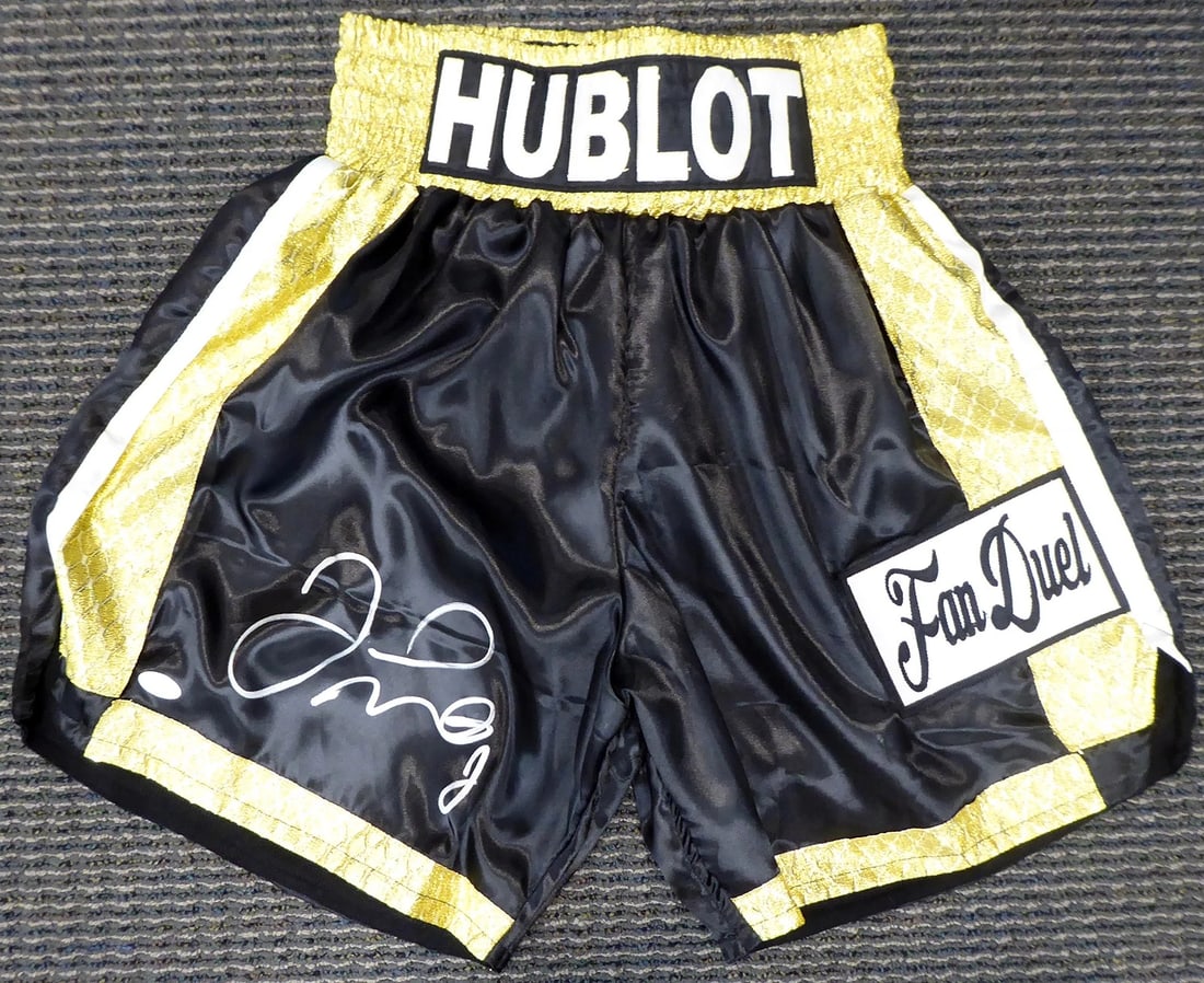 Floyd Mayweather Jr. Autographed Signed Black Boxing Trunks JSA (1 of 3)