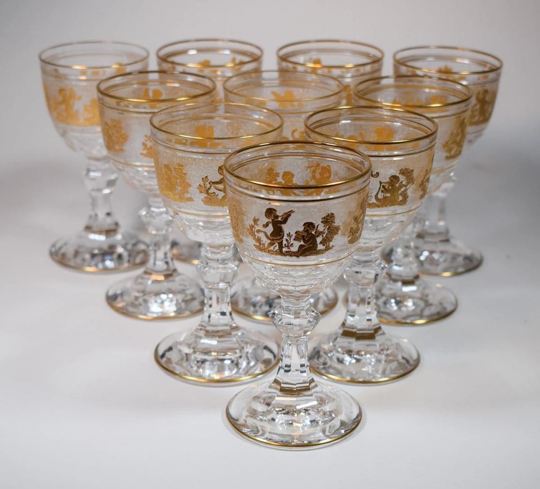 10 Val St. Lambert Danse De Flore Small Wine Glasses (1 of 8)