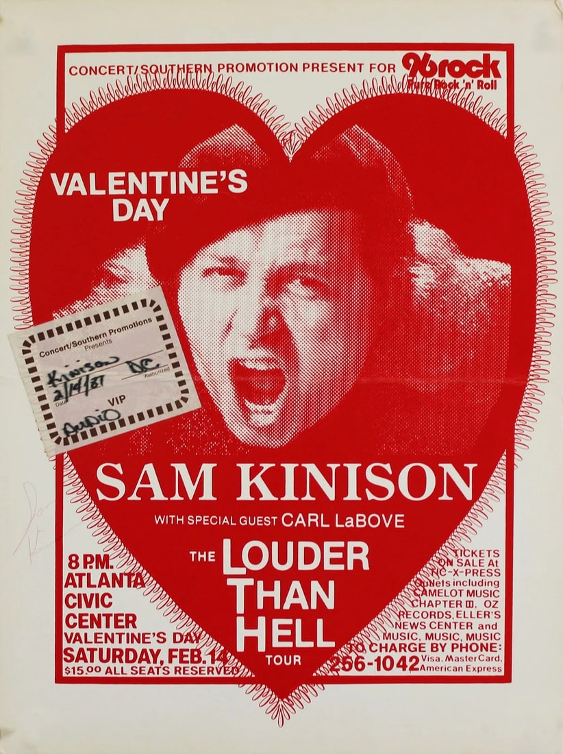 Sam Kinison Signed 14x19 Louder Than Hell Concert Promotion Poster BAS (1 of 3)