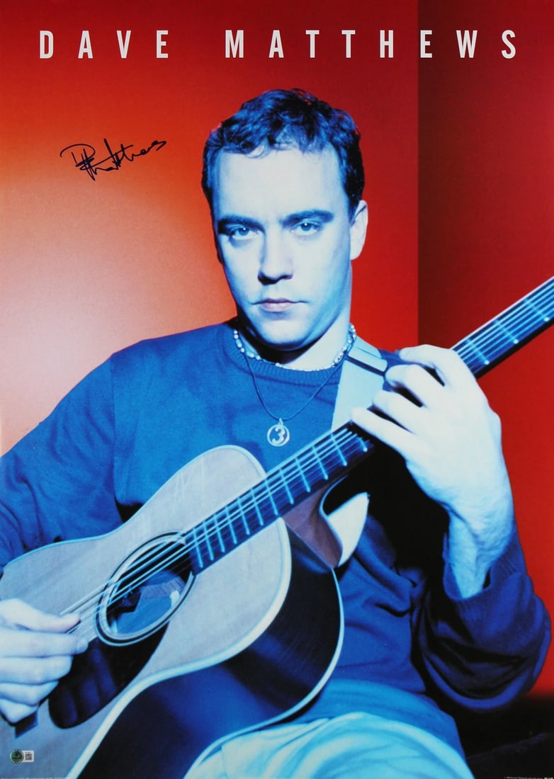 Dave Matthews Authentic Signed 24x36 Poster Auto Grade Gem Mint 10! BAS (1 of 3)