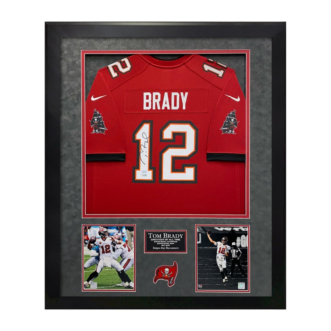 Tom Brady Signed & Framed Bucs Jersey Display (FANATICS COA) (1 of 1)