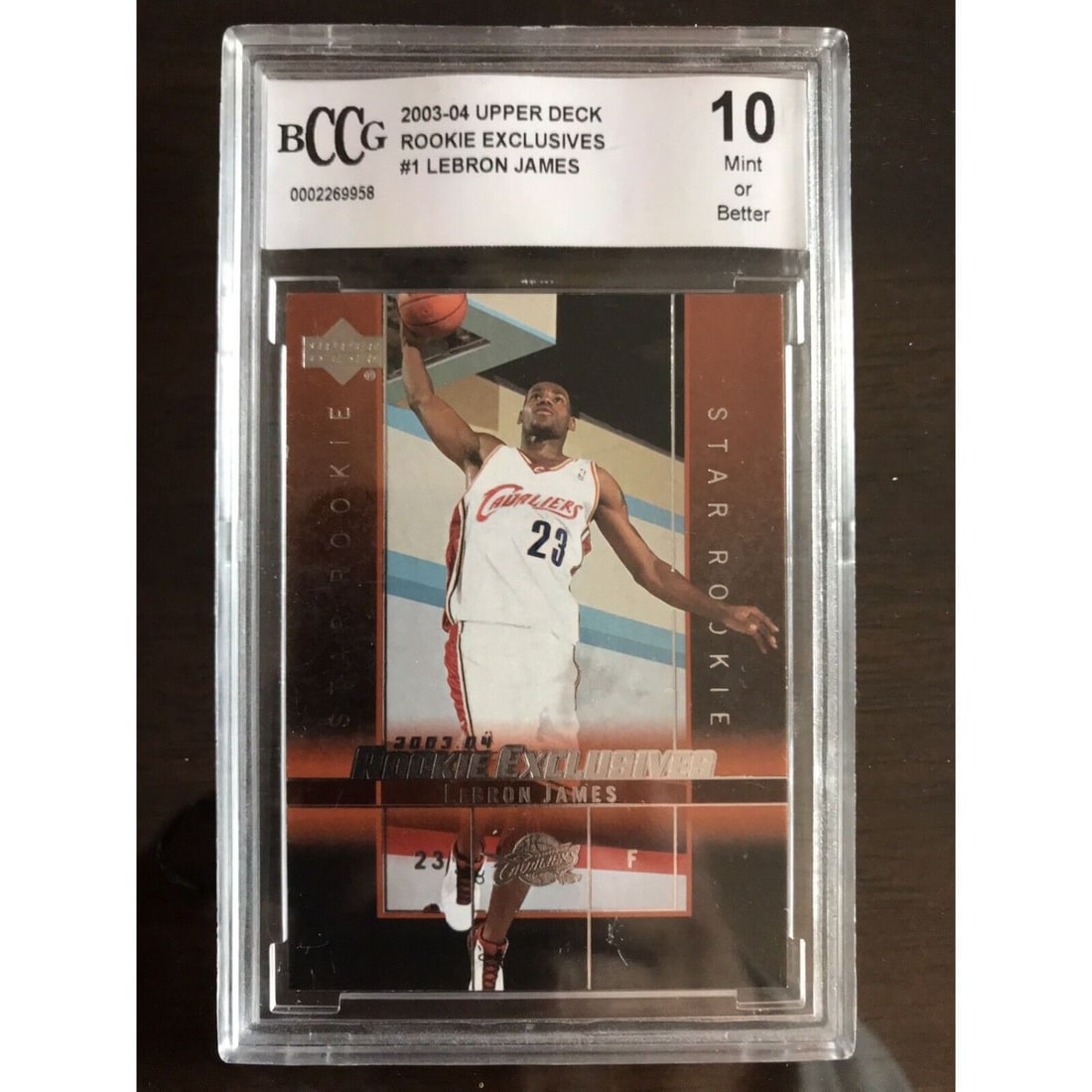 2003-04 Upper Deck Rookie Exclusives Lebron James BCCG 10 Rookie Card (1 of 2)