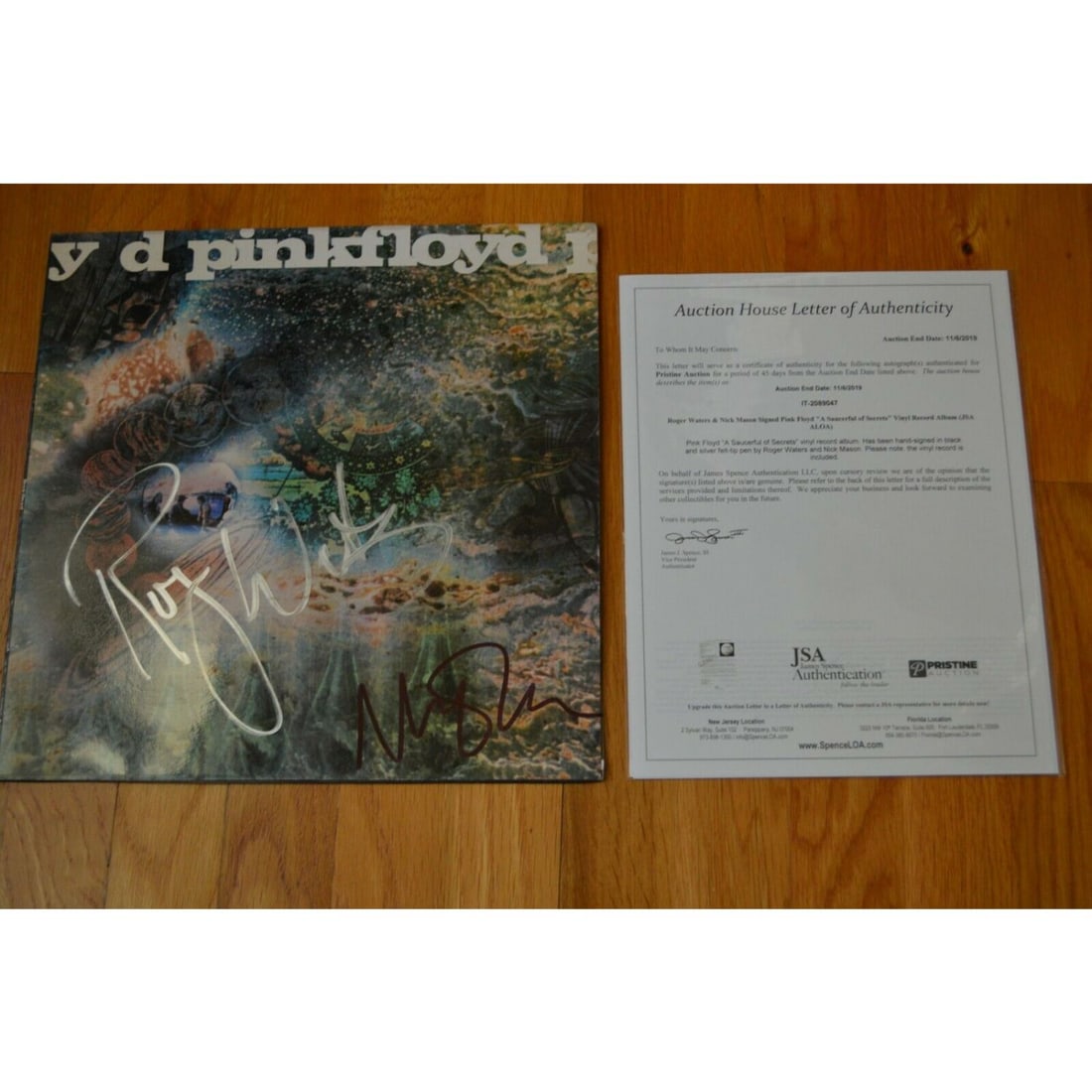 Roger Waters & Nick Mason PINK FLOYD Signed " Saucerful of Secrets " LP (JSA ALOA) (1 of 1)
