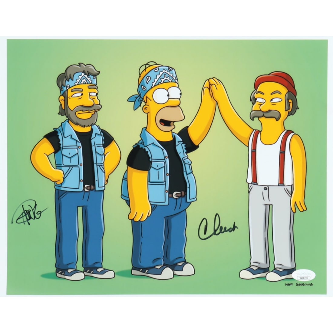 Tommy Chong & Cheech Marin Signed "The Simpsons" 11x14 Photo (JSA) (1 of 1)