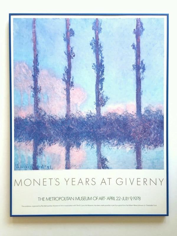 CLAUDE MONET RARE VTG 1978 LITHOGRAPH PRINT FRAMED EXHBTN POSTER "POPLARS" 1891 (1 of 12)