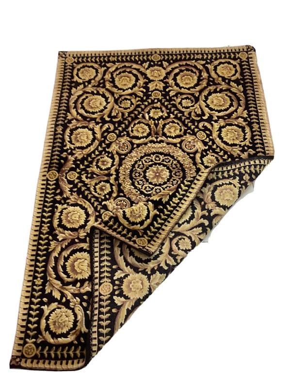VERSACE STYLE RUG 100% WOOL HAND KNOTTED SZ 4FT BY 6FT BLACK GOLD BAROQUE: Condition: Pre-owned: An item that has been used or worn previously. See the seller's listing for full details and description of any imperfections. ,Brand: Versace,Type: Area Rug,Color: