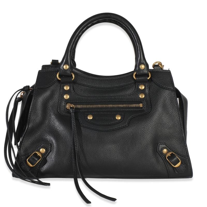 Balenciaga Black Smooth Calfskin Small Neo Classic City Bag: Condition: Pre-owned - Good,Country of Origin: Italy,Dimensions: 9.5 x 7.75 x 5,Handbag Accessories: Dustbag;Removable Straps,Bag Width: 9.5 in,Bag Depth: 5 in,Bag Height: 7.75 in,Department: