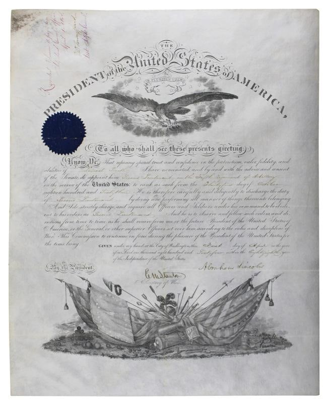 Abraham Lincoln Signed 15.5x19.5 1864 Civil War Commission Document BAS (1 of 5)