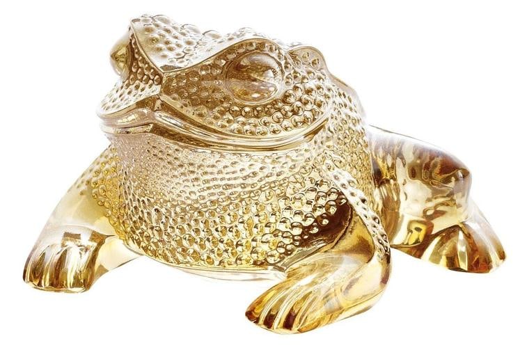 LALIQUE CRYSTAL GREGOIRE FROG GOLD LUSTER #10139400 BRAND NIB FRENCH (1 of 3)