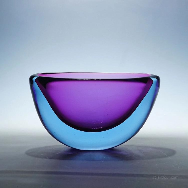 Large Art Glass Bowl by Flavio Poli for Seguso Vetri D'Arte 1950s (1 of 8)