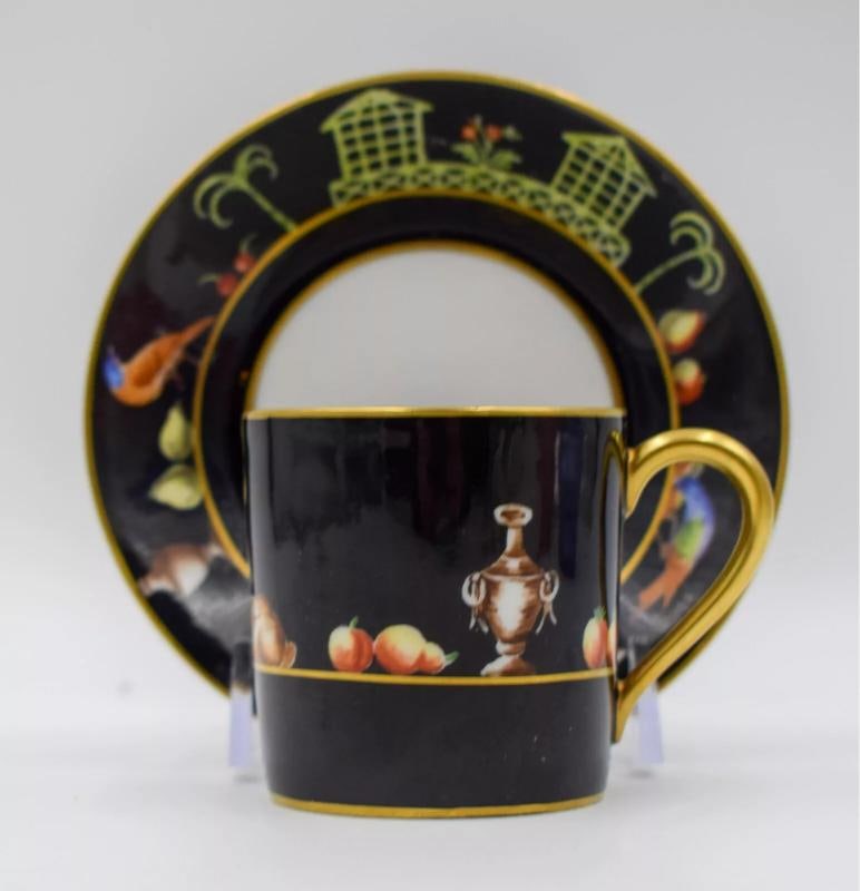 Tiffany & Co Private Stock, Le Tallec Black Shoulder Demi-Tasse Cup & Saucer (1 of 12)