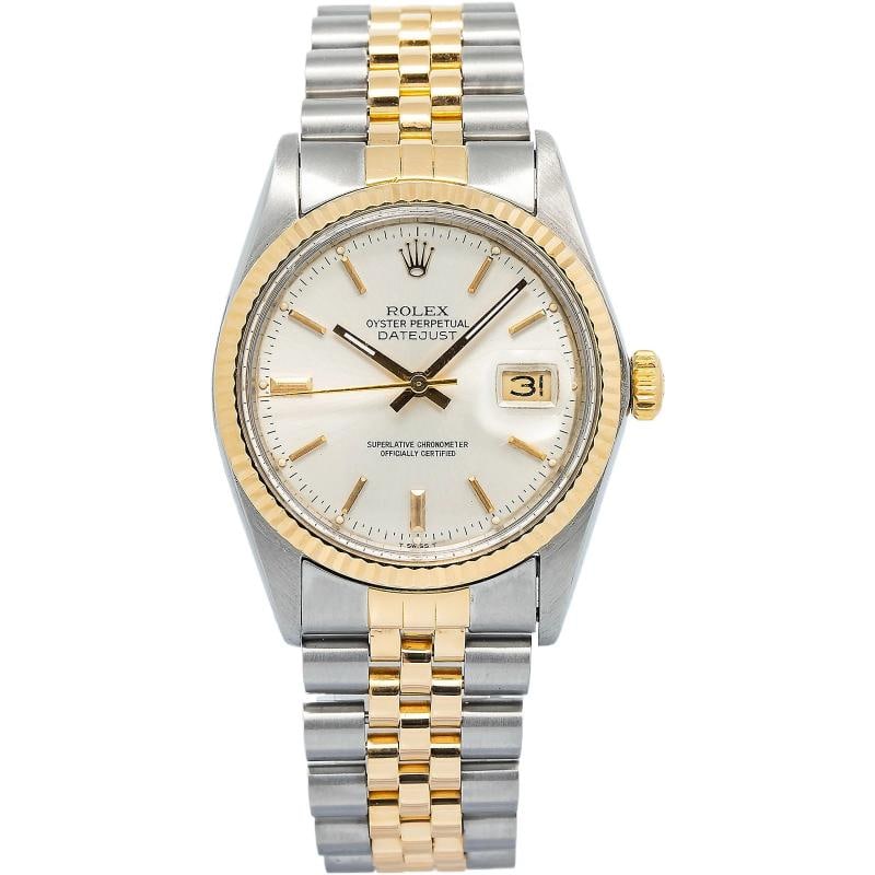 Rolex Datejust 16013 18k YG Two Tone Jubilee Silver Dial Auto Men's Watch 36mm (1 of 6)
