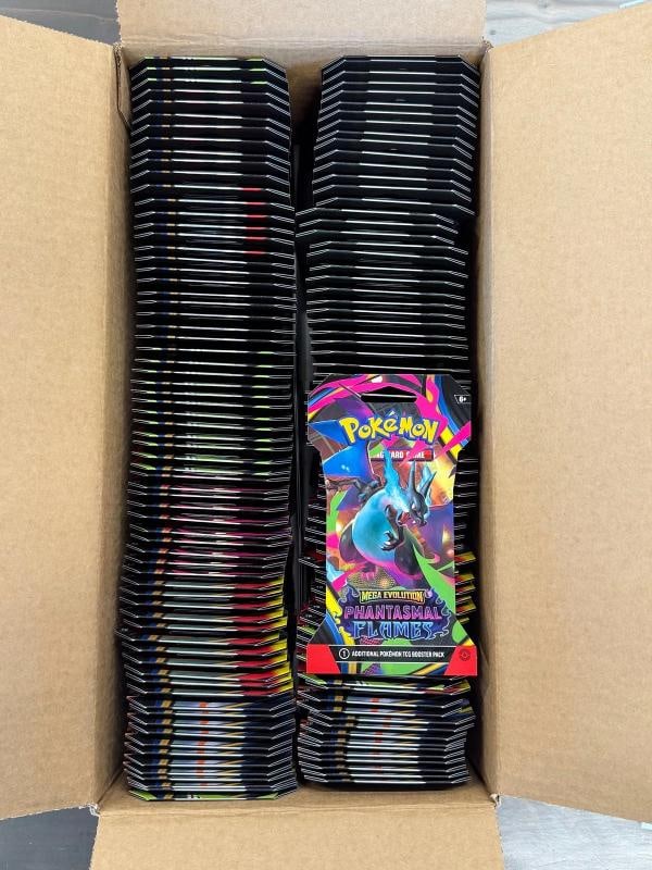 Pokemon Phantasmal Flames (ME02) Sleeved Factory Sealed Case 144 PACKS NEW! (1 of 2)
