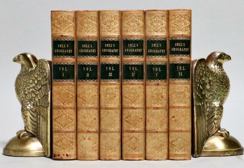 1832 1stED A System of Geography James Bell Illustrated Fold Out Plates Leather (1 of 12)