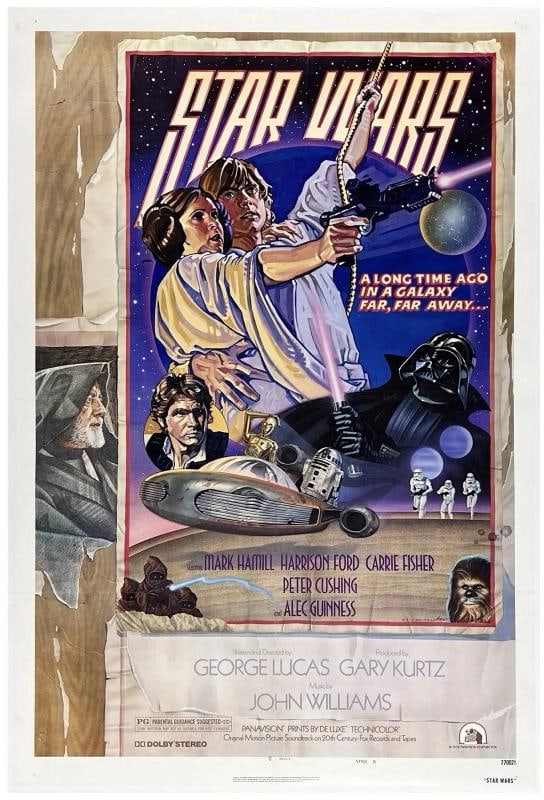 Original Vintage Movie Poster STAR WARS - A NEW HOPE Style D LINEN (1 of 5)