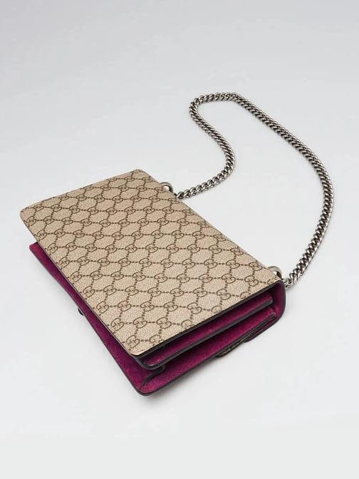 Gucci Beige GG Supreme Canvas Embroidered Sequin Small Dionysus Shoulder Bag - 2