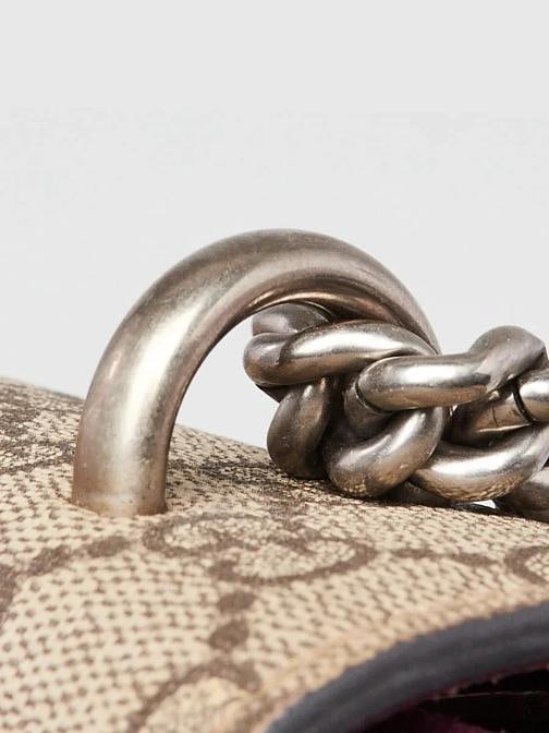 Gucci Beige GG Supreme Canvas Embroidered Sequin Small Dionysus Shoulder Bag - 4