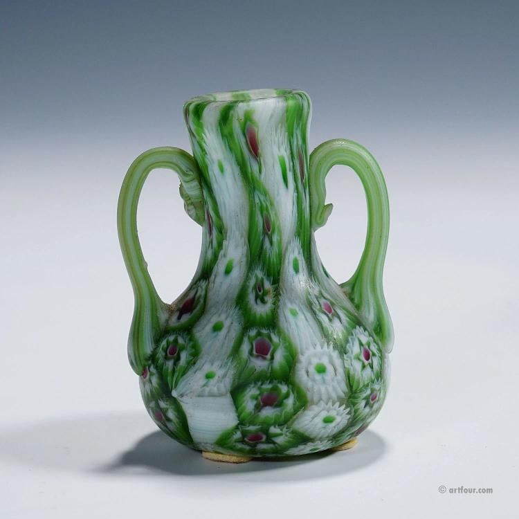 Set of Fife Antique Millefiori Vases by Fratelli Toso, Murano - 7