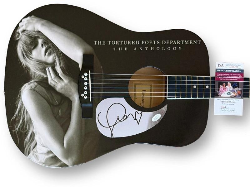 Taylor Swift Signed Guitar Custom JSA COA The Tortured Poet's Department (1 of 3)