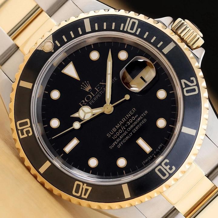 ROLEX SUBMARINER DATE 16613LN 40MM BLACK 18K YELLOW GOLD STAINLESS STEEL WATCH: Condition: Pre-owned - Good,Country of Origin: Switzerland,Brand: Rolex,Department: Men's,Style: Casual, Dress/Formal, Luxury, Sport, Luxury: Dress Styles,Features: 12-Hour Dial, Chronometer, Date
