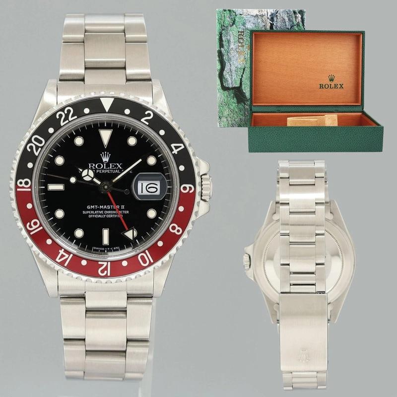 1987 Rolex GMT-Master II 2 Fat Lady Coke Red Steel 16760 40mm Watch Box (1 of 7)