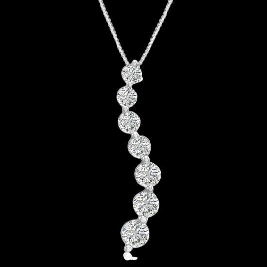 Diamond Journey Pendant Necklace 14K White Gold: Condition: New without packaging,Pendant Shape: Drop,Main Stone Creation: Natural,Fancy Diamond Color: White,Length (inches): 16.5'',Color: White,Main Stone Color: White/Colorless,Metal: White