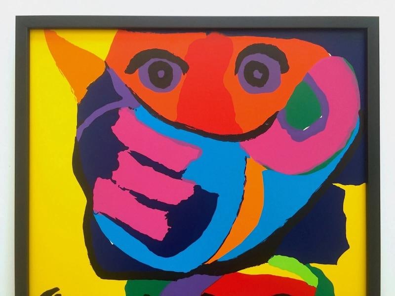 KAREL APPEL RARE VINTAGE 1960'S MID CENTURY MODERN FRAMED SILKSCREEN ART PRINT - 2