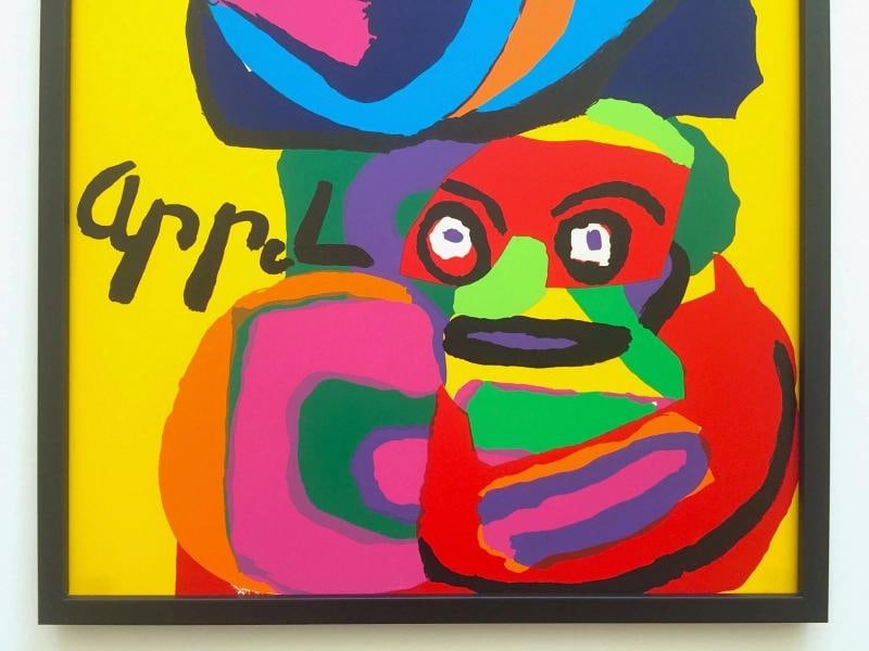 KAREL APPEL RARE VINTAGE 1960'S MID CENTURY MODERN FRAMED SILKSCREEN ART PRINT - 3