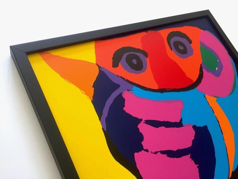 KAREL APPEL RARE VINTAGE 1960'S MID CENTURY MODERN FRAMED SILKSCREEN ART PRINT - 4