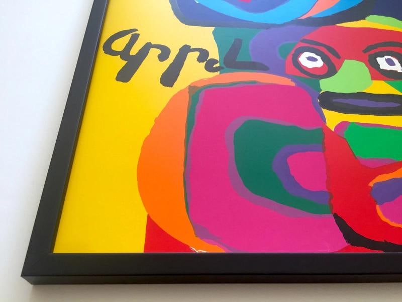 KAREL APPEL RARE VINTAGE 1960'S MID CENTURY MODERN FRAMED SILKSCREEN ART PRINT - 7