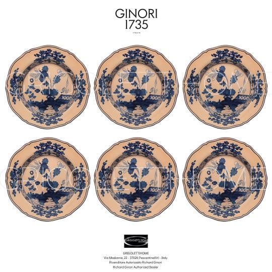 Richard Ginori Oriente Italiano Cipria Set 6 Dinner Plates cm 26,5 - inch 10.43: Condition: New: A brand-new, unused, unopened, undamaged item in its original packaging (where packaging is applicable). Packaging should be the same as what is found in a retail store, unless the