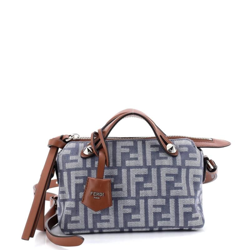 Fendi By The Way Satchel Zucca Denim Mini: Condition: Pre-owned - Excellent,Brand: Fendi,Exterior Material: Denim, Leather,Style: Clutches,Exterior Color: Blue,Department: Women,Size: Mini,Accessories: Dust Bag, Clochette, With Strap