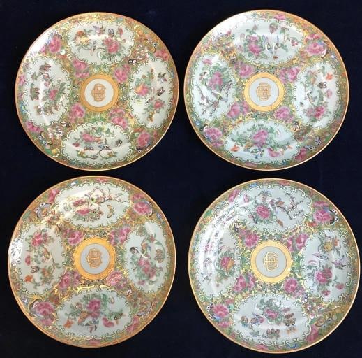 Antique Chinese Export Famille Verte Rose Medallion Celadon Lot 24 Plates Dishes (1 of 6)
