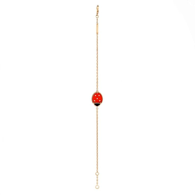 Van Cleef & Arpels Lucky Spring Ladybug Bracelet 18K Rose Gold with Carnelian - 3