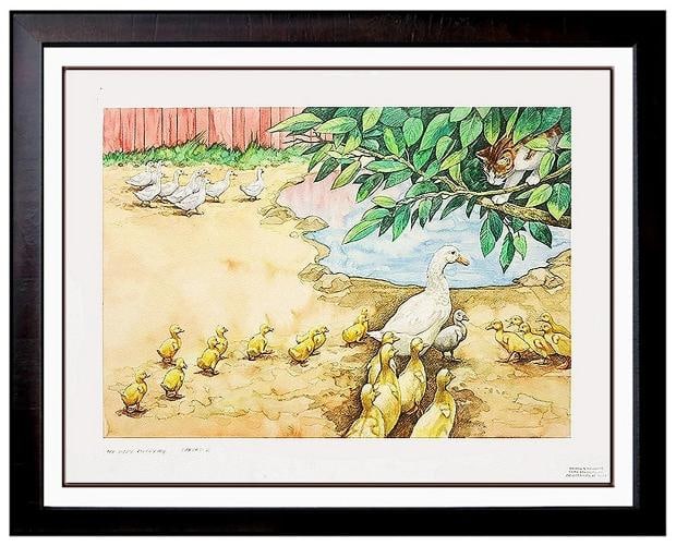 Michael Hampshire UGLY DUCKLING ORIGINAL Hans Andersen ILLUSTRATION PAINTING ART (1 of 6)