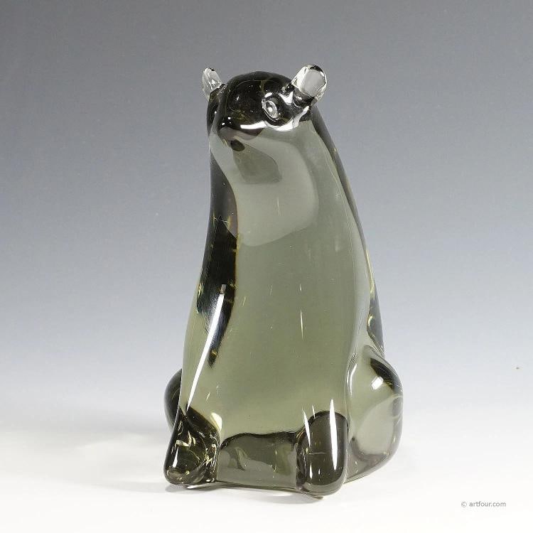 Bear Artglass sculpture Designed by Livio Seguso ca. 1970s (1 of 3)