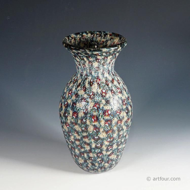 Vittorio Ferro Vase with Opaque Murrine Murano ca. 2000s - 2
