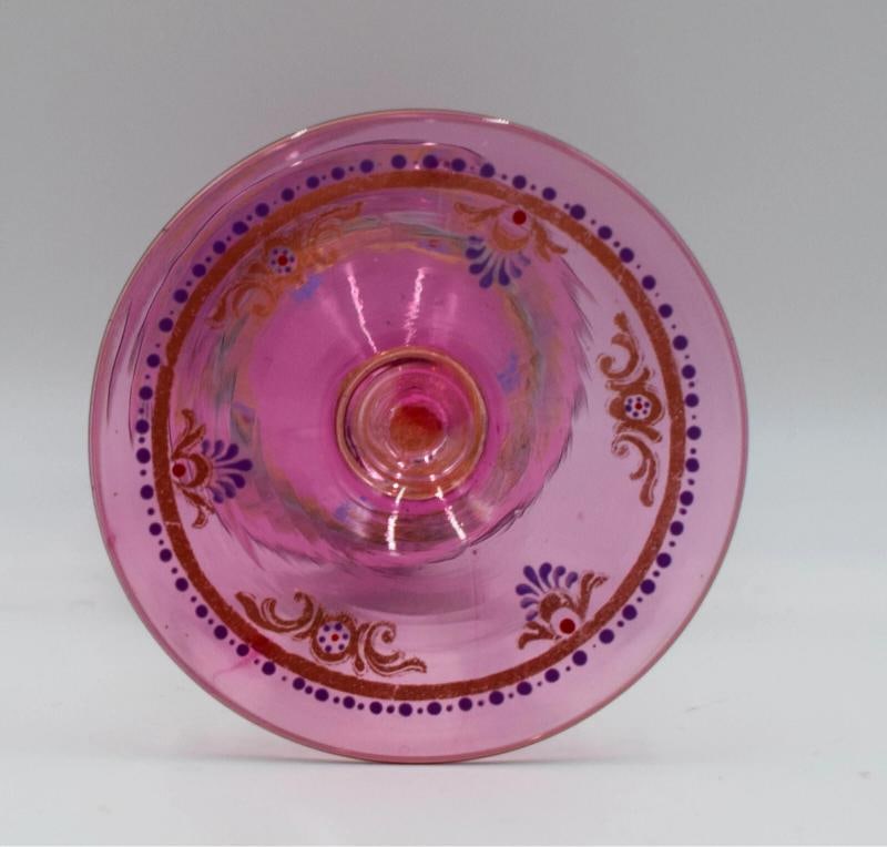 Venetian Italian Murano Salviati Hand Painted Wine Glass - Gondola, Circa 1930 - 6