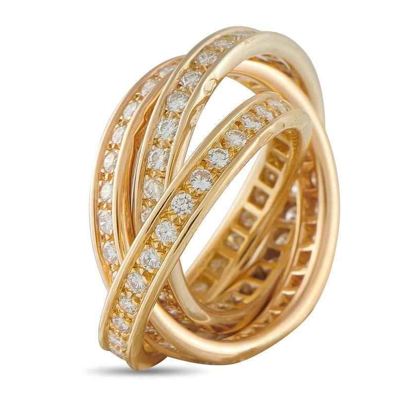 Cartier Trinity 18K Yellow Gold Diamond Ring #5038 (1 of 2)