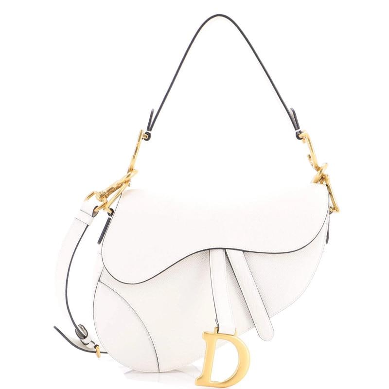 Christian Dior Saddle Handbag with Strap Leather Medium (1 of 5)