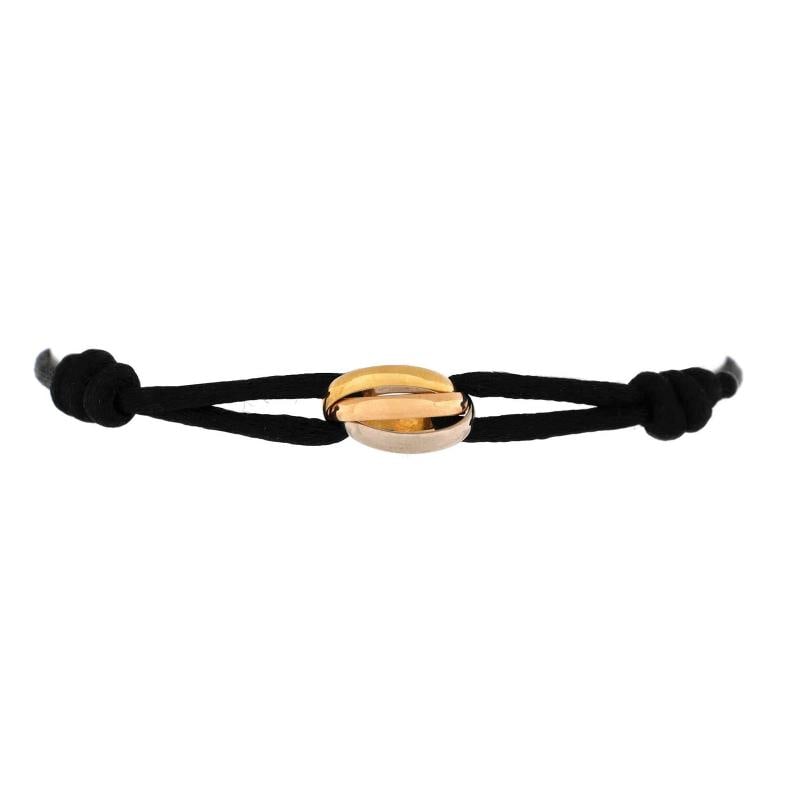 Cartier Trinity On Cord Bracelet Silk Cord with 18K Tricolor Gold (1 of 3)