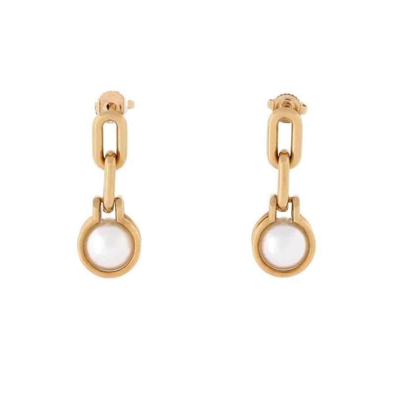 Tiffany & Co. HardWear Double Link Drop Earrings 18K Yellow Gold with Pearls: Condition: Pre-owned - Good,Brand: Tiffany & Co.,Main Stone: Unknown,Metal: 18K Yellow Gold,Metal Purity: 18K,Style: Dangle/Drop,Type: Earrings,Color: Yellow Gold,Material: Unknown 
