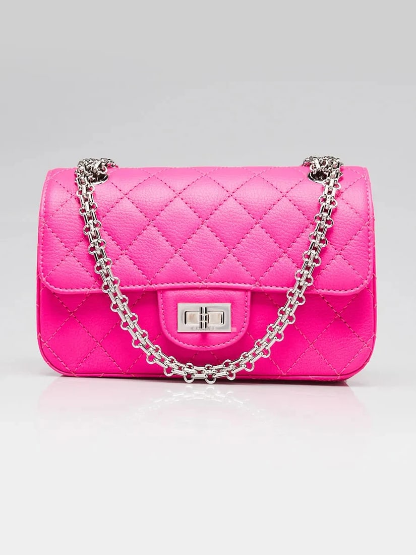 Chanel Pink 2.55 Quilted Classic Chevre Leather Reissue Mini Flap Bag (1 of 11)