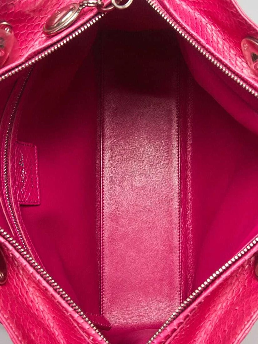 Christian Dior Pink Python Large Lady Dior Bag - 10