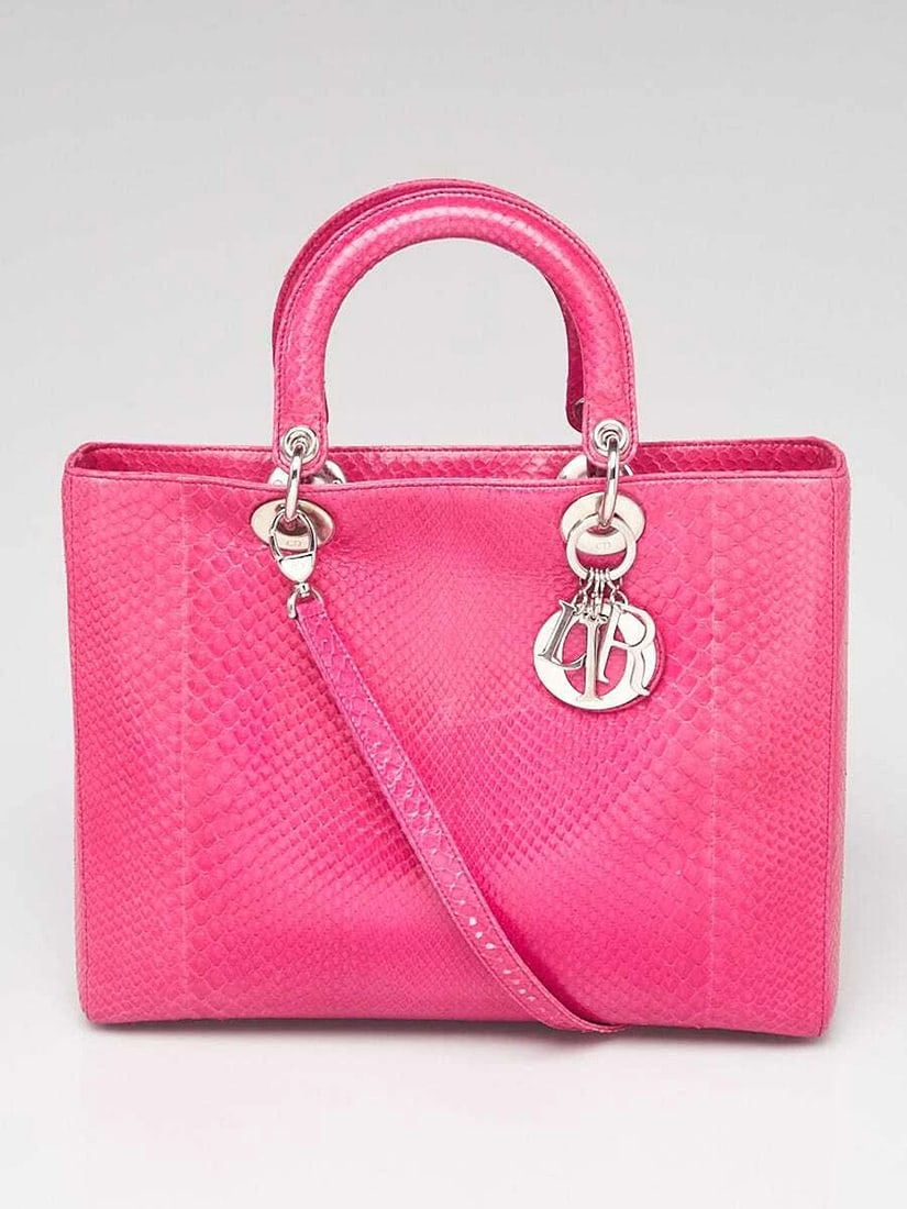 Christian Dior Pink Python Large Lady Dior Bag (1 of 11)