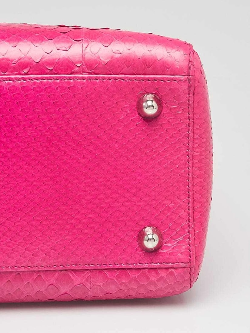 Christian Dior Pink Python Large Lady Dior Bag - 5