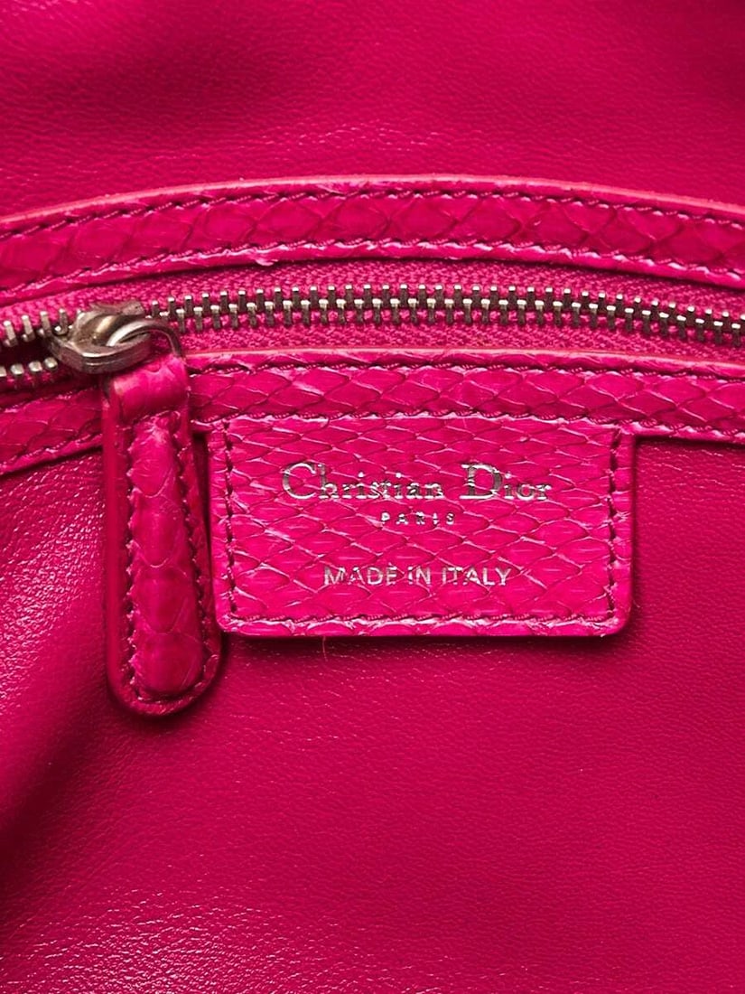 Christian Dior Pink Python Large Lady Dior Bag - 9