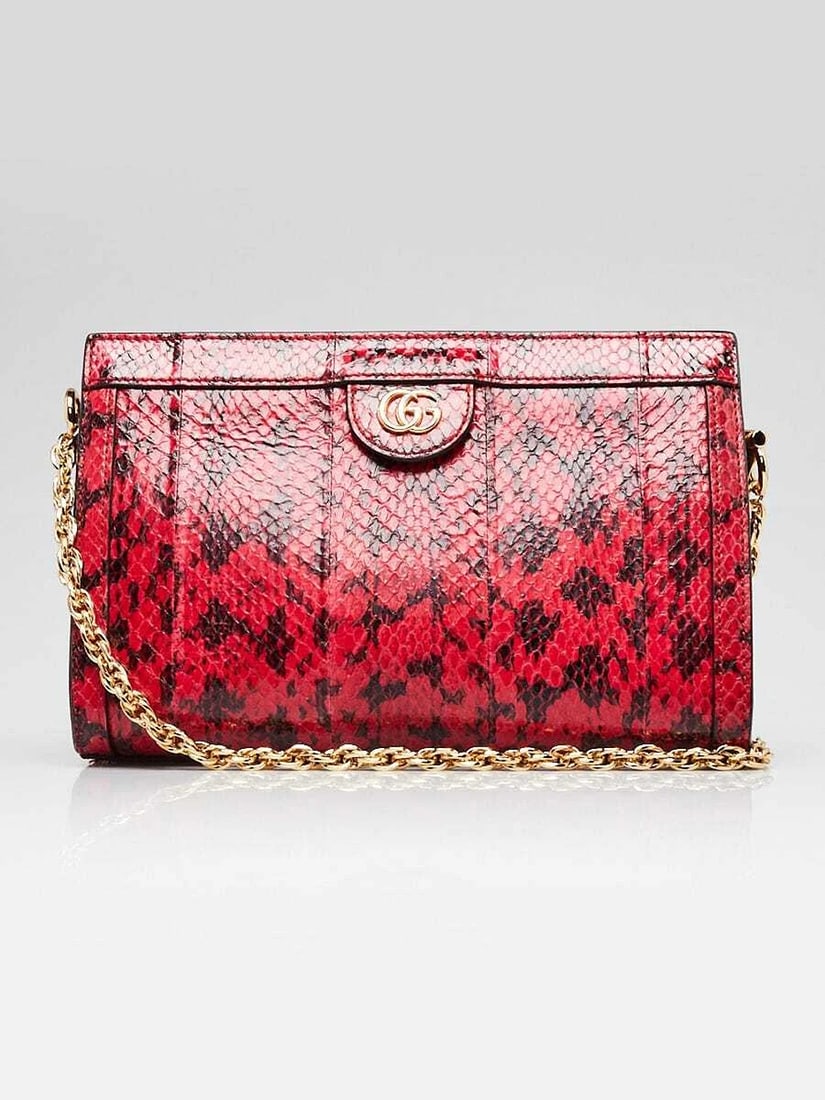 Gucci Red/Black Snakeskin Ophidia Small Shoulder Bag (1 of 11)