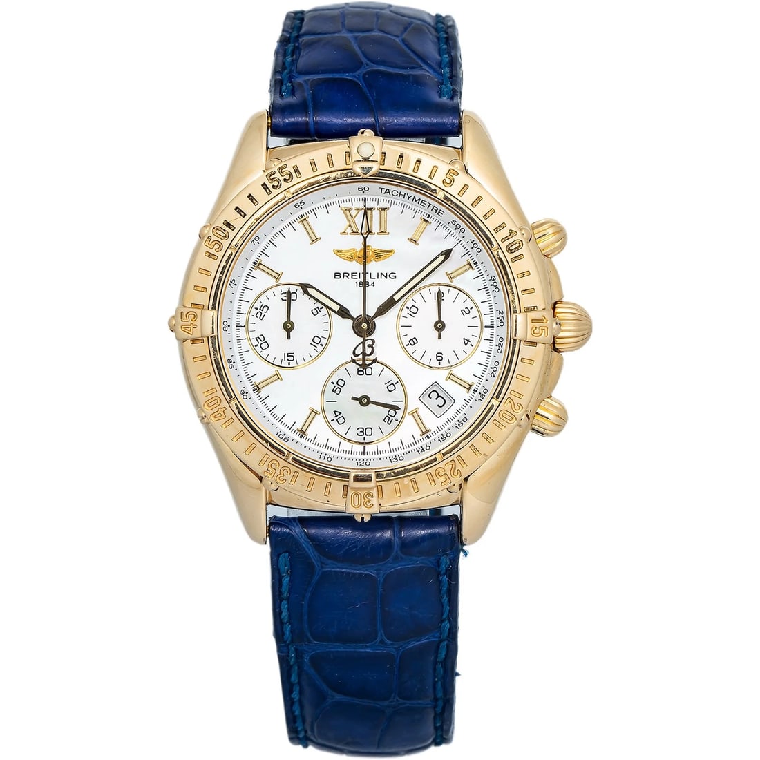 Breitling Chronomat Jetstream K55048 18k YG MOP Dial Quartz Unisex Watch 36mm (1 of 6)